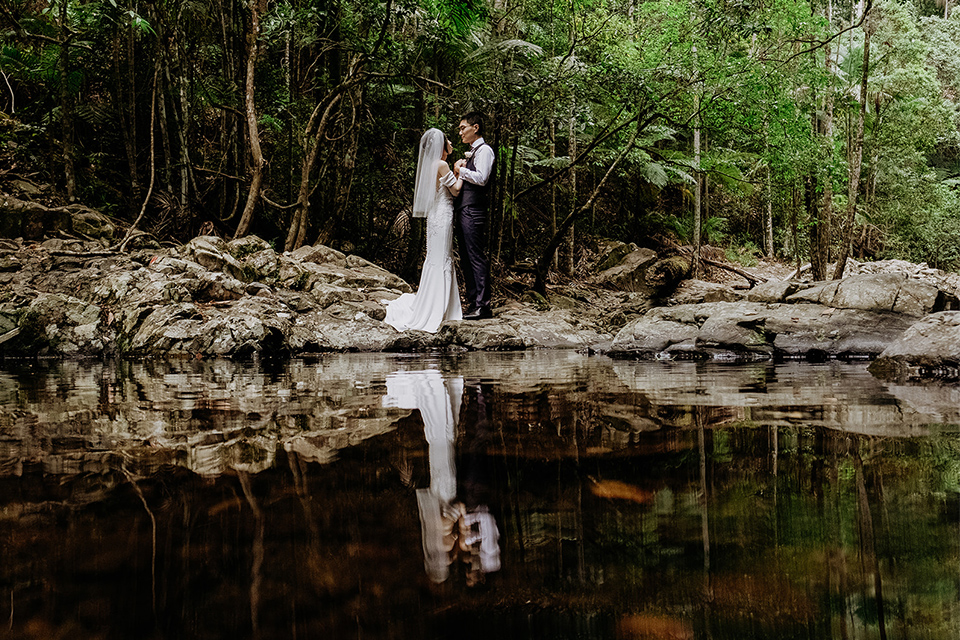 Currumbin Rock Pool Elopement - Hitched In paradise - Rainforest Wedding 
