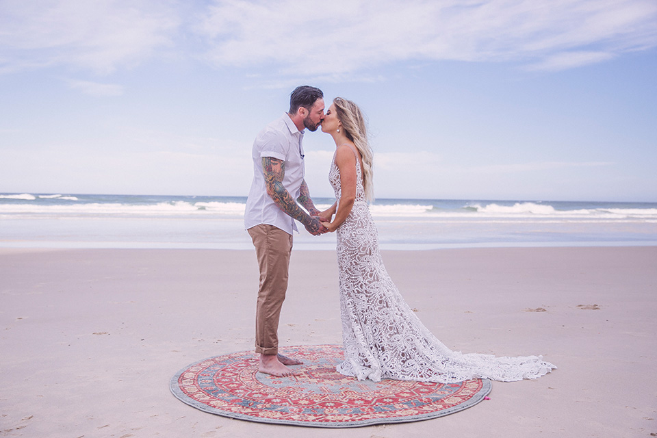 Byron Bay Wedding Kiss- Hitched In Paradise Elopement